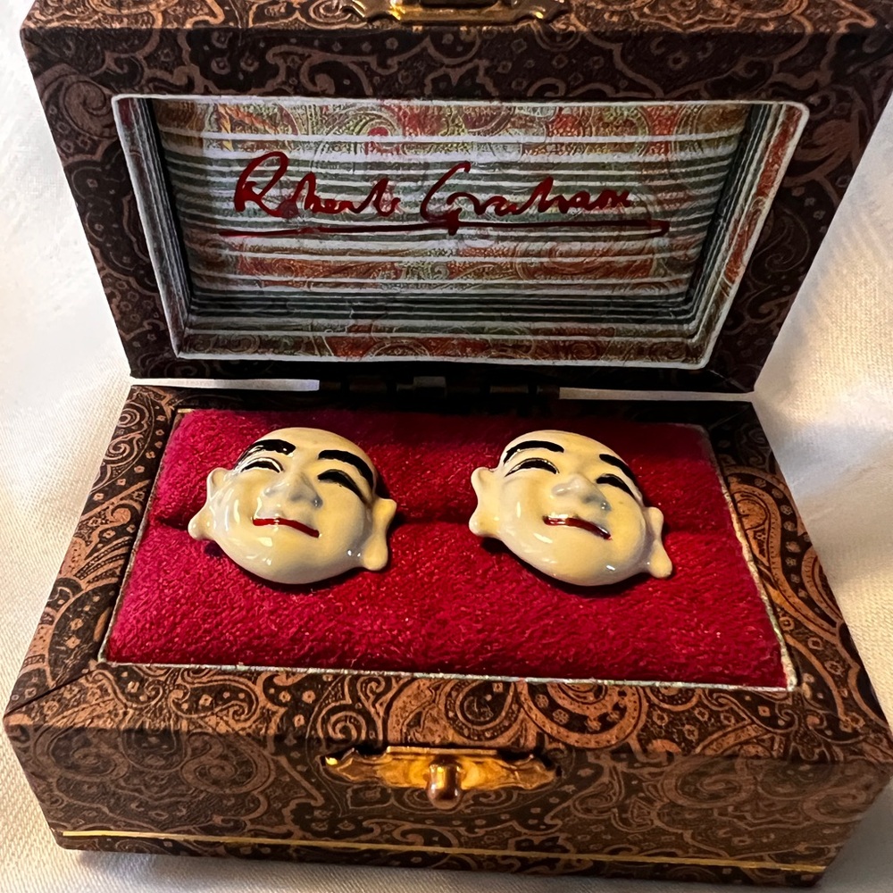 Robert Graham Samurai Master Face Cufflinks